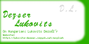 dezser lukovits business card